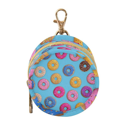 Pacifier Holder with Clip Pacifier Case for Diaper Bag Round Baby Pacifier Pouch Box Bag Portable Colorful Cartoon Donuts