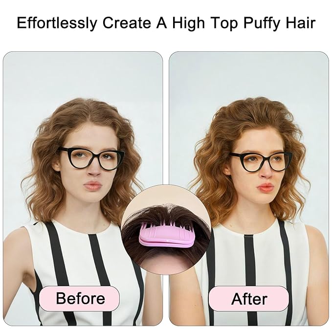 2Pcs Hair Volume Clip, Hair Root Lifter Clips Comb for Women Hair, No-Crease Hair Root Volumizing Clips for Fluffy Bangs (pink)