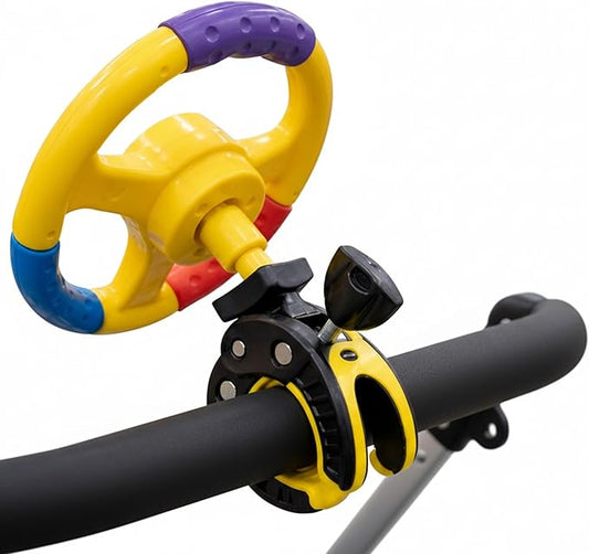 Kids Steering Wheel, Shopping Cart and Stroller Attachment, Entertainment Accessory for Children