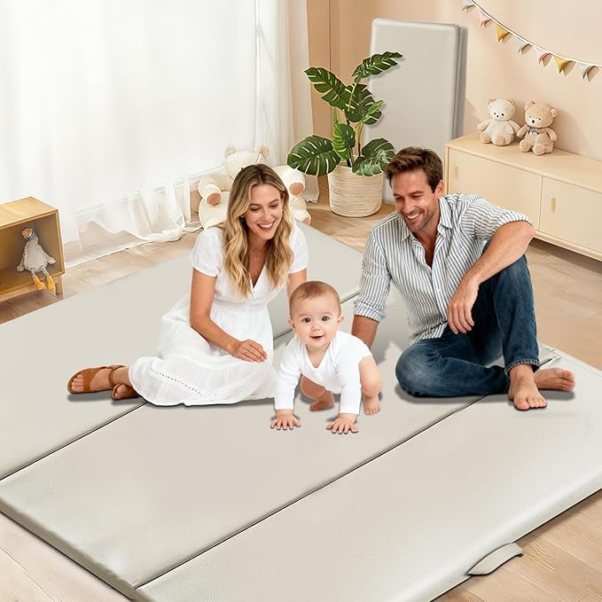 Baby Play Mat for Floor– 1.2" Thick, Foldable, Waterproof, 79×79 Playpen Mat, Non-Toxic, Easy to Clean, Thickened Foam Cushioned, Perfect for Tummy Time & Crawling, Babies & Toddlers