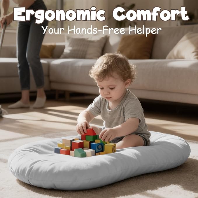 Extra Large Newborn Lounger & Baby Nest – Essential Baby Registry Gift – XL Portable Infant Floor Cushion for Tummy Time Support – Machine Washable Cotton Cover (CPC Certified)