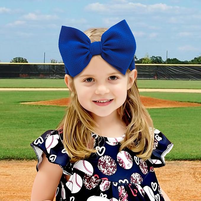 Baseball Bows for Girls Infant Headbands Charm Big Bows for Baby Sport Game Bow Soccer Hair Bow Baby Girl Headbands with Bows Infant Football Gifts Red Blue