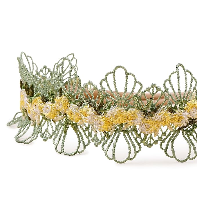 Baby Girl Flower Headbands and Bows, Stretchy Soft Nylon Floral Crown, 3pcs Handmade Hair Accessories for Newborn Infant Toddler