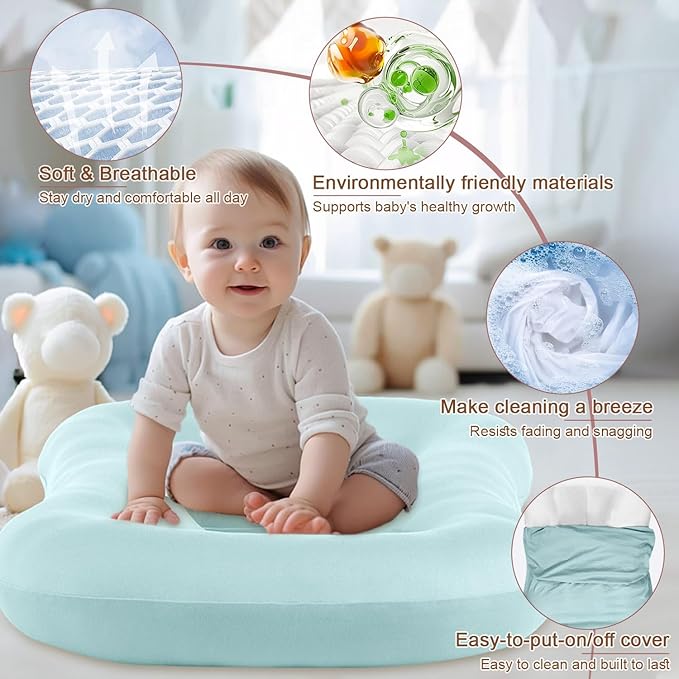 Baby Lounger, Baby Lounger for Newborn, Soft Breathable Washable Infant Lounger for Baby Home and Travel (Brown, 0-12 Months)