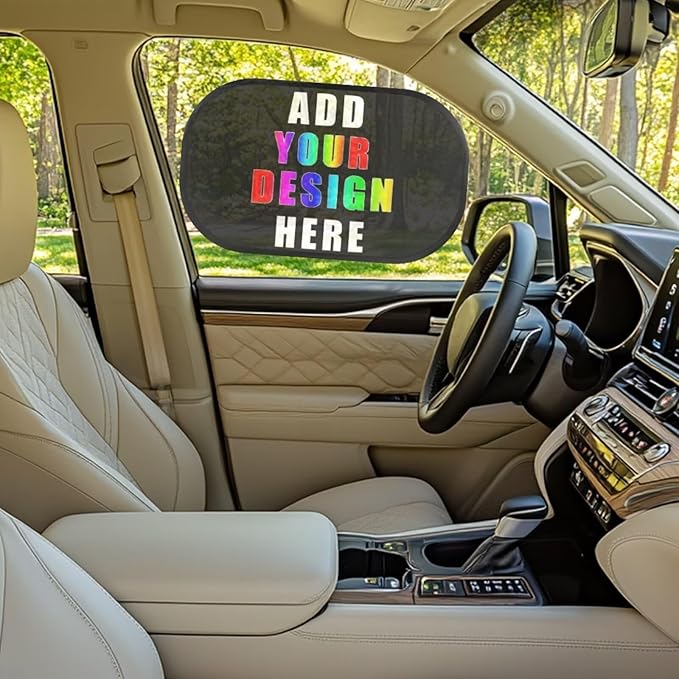 Bulopur Personalization Window Shades 2 Pack Baby Window Shades for Car Cute Design Car Sun Shade Side Window Glare Shield Protection Car Interior Automotive Universal Car Sun Shades