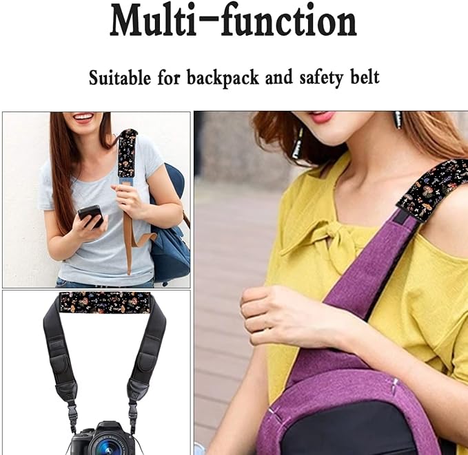 UNICEU Cottagecore Mushrooms Car Seatbelt Pads Protector Cover, Mushroom Car Accessory 2 Packs Soft Car Safety Seatbelt Strap for Women，Universal Fit All Cars SUV Truck