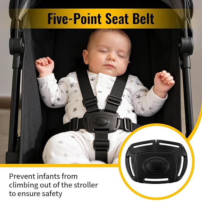 Stroller Harness Buckle Replacement Compatible with Diono Stroller & Car Seat, Safety Harness Clip for Babies, Toddlers & Kids (Buckle Only，Black 1 Pack)