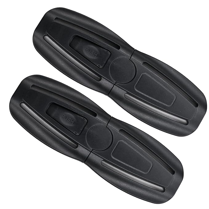 2 Pack Universal Baby Seat Chest Harness Clip Buckle and Child Seat Chest Harness Clip Replacement for Kids Trend Adjustable Guard, Black