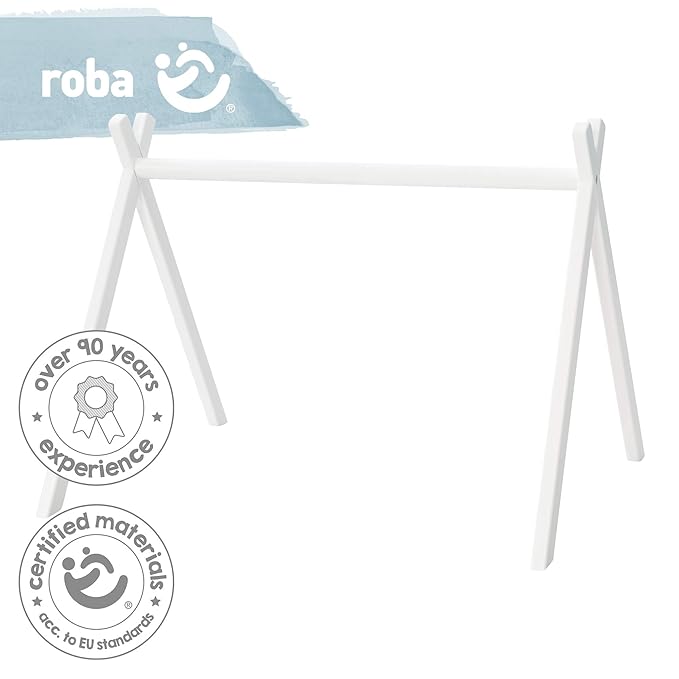 roba Montessori Babygym Wooden Baby Play Arch - Solid Play Arch - Promotes Fine Motor Skills - White