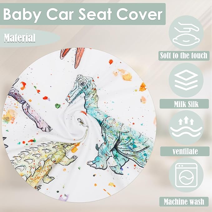 Baby Car Seat Cover, Infant Carrier Canopy for Boys Girls with Two Way Zipper Windproof 3 Modes with Extra Large Mesh Window for Stroller Car Seat (Style 1)