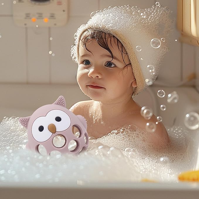 Baby High Chair Suction Toys Teething Chew - Baby Teething Table Toys Silicone Teethers, Food Grade Silicon for 6 12 18 Months (Pink)