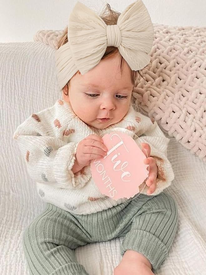 AQOKKA Baby Bows Headbands Nylon Baby Girl Headbands Soft Handmade Hairbands Toddler Hair Accessories for Girls Baby Newborn Infant Kids