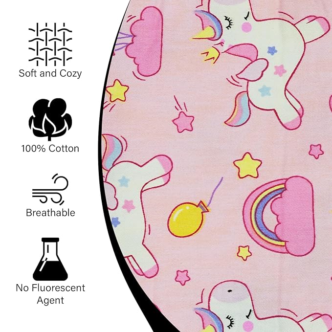 Baby Strap Cover for Children, 2 Pcs Infant Car Seat Belt Cover Pad, Neck Pad Protector for Kids Newborn Toddlers (Pink Unicorn)