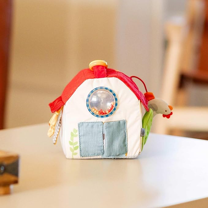 HABA Sensory Play Cube Farmyard - Infant Toys for Tummy Time and Best Toys for Baby Development for 6 Months+ with Rattle, Crinkle Sounds and Tactile Effects