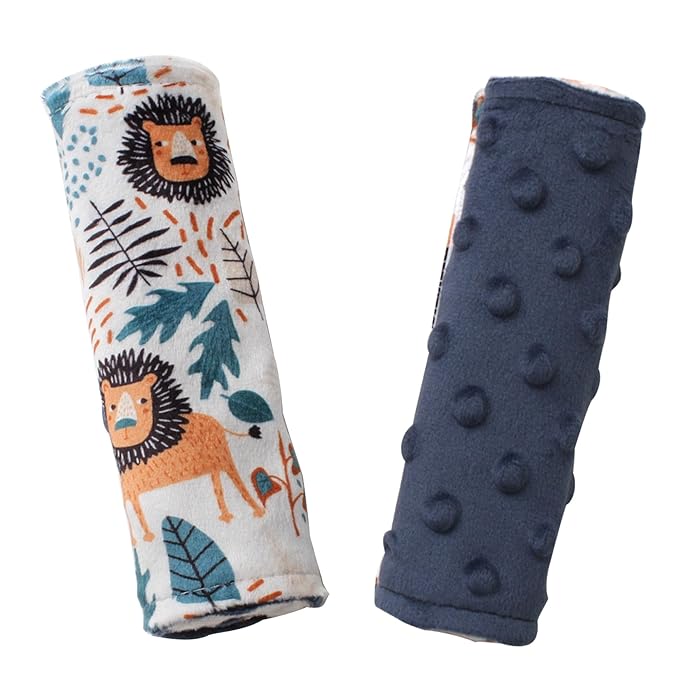 Car Seat Strap Covers for Babies Soft Car Seat Belt Covers, Mink Car Seat Straps Shoulder Pads for Boys and Girls, Navy