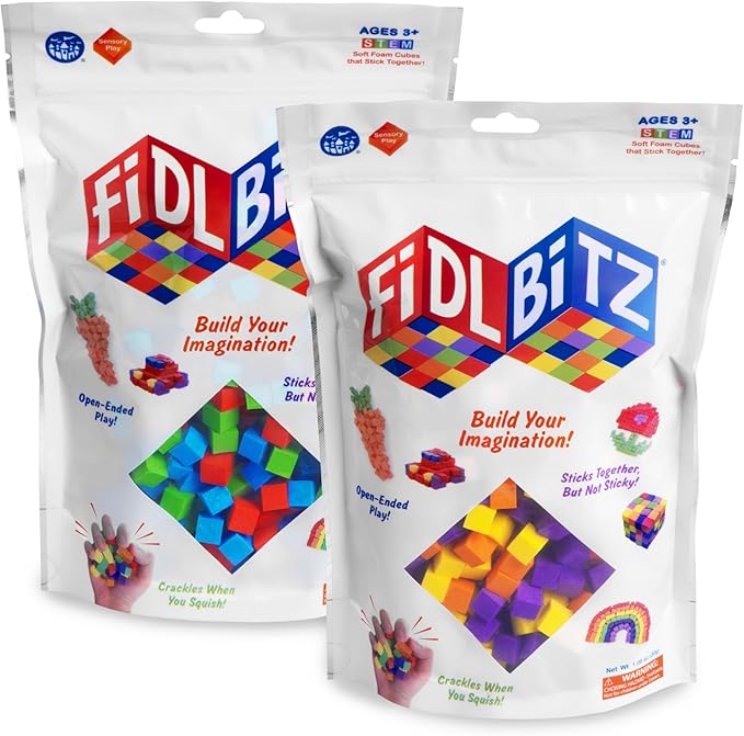 Play Visions FidlBitz® - Revolutionary Cubes That Stick Together, But Not Sticky! (Bag of Bitz (Assorted Colors))