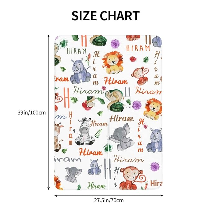 Personalized Name Baby Car Seat Cover for Boys Girls, Customized Infant Carseat Canopy with Peekaboo Opening, Multiuse Baby Carrier Covers Nursing Cover Breastfeeding Scarf for Newborn, Zoo Animal