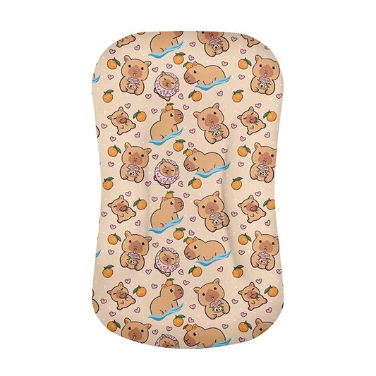 Capybara Baby Lounger Cover for Boys Girls Newborn Lounger Pillow Covers Soft Breathable Infant Nest Slipcover 31.5'' x 21.3'' Fits Most Standard Baby Loungers