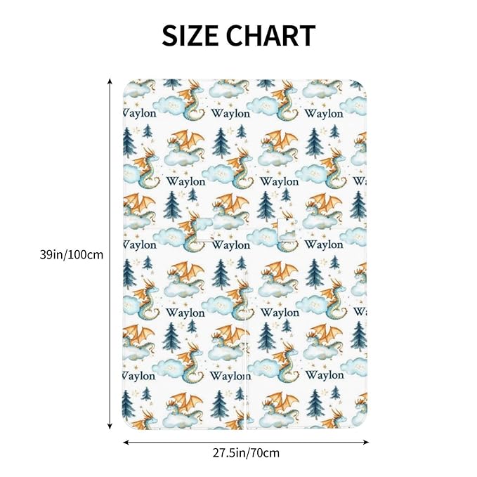Personalised Dragon Baby Car Seat Cover for Boys, Customized Babies Carseat Covers with Name, Windproof Sun Protection Baby Carseat Canopy, Multi-use Nursing Breastfeeding Covers for Infant