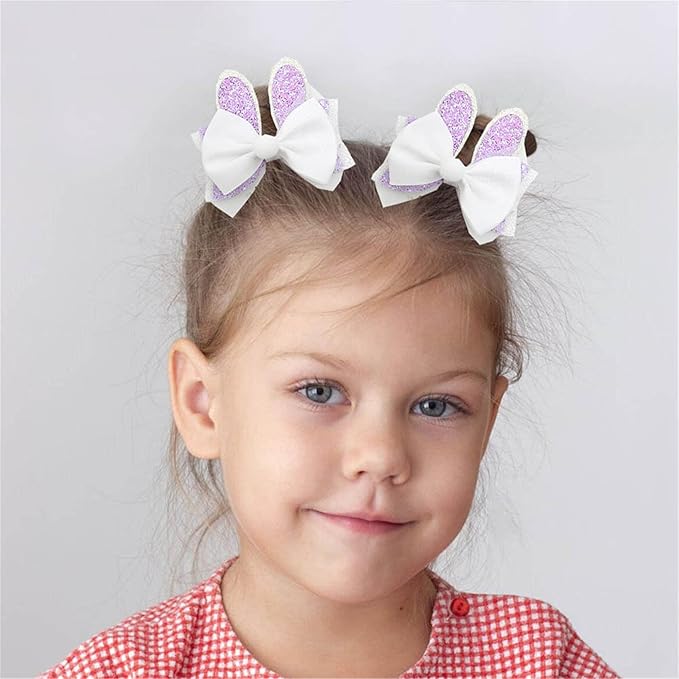 Easter Rabbit Ear Hair Clips Flower Hair Hoop Girl Baby Cute Flower Crown Hair Accessory.(F80-O)