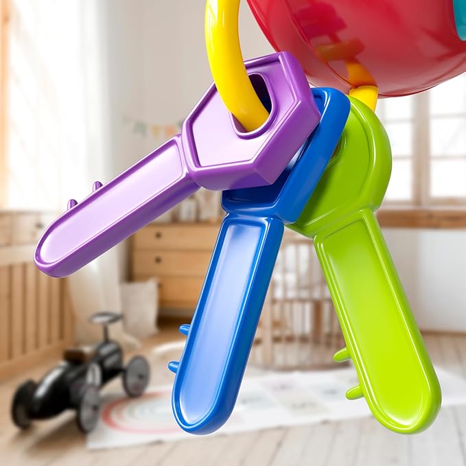 Lollipop Kids Car Keys Sensory BabyToy: Teething Keys, Baby Rattle, All in One! Sensory Toys for Babies and Toddlers. Adventure Ready Batteries Included