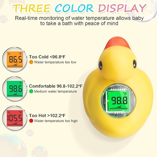 Rechargeable Baby Bath Thermometer-IP68 Waterproof-BPA-Free Bath Thermometer Baby Safety-Fast Temperature Reading& Backlit Display for Infants, Toddler by AXHHTVCGY