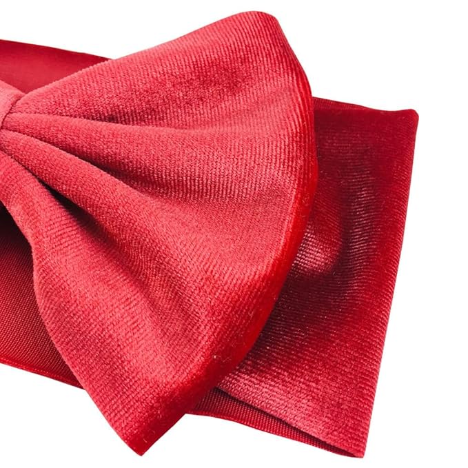 Baby Girl's 7'' Soft Big Bowknot Velvet Headband Toddler Hairband for Photography Travel Party Festivals (Watermelon, One Size)