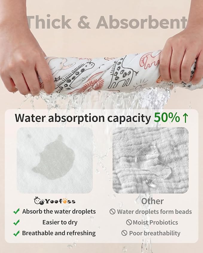 Yoofoss Hooded Baby Towels for Newborn 100% Organic Cotton Baby Bath Towel with Hood for Babies, Infant, Toddler and Kids, 32x32Inch, Soft and Absorbent Newborn Essential