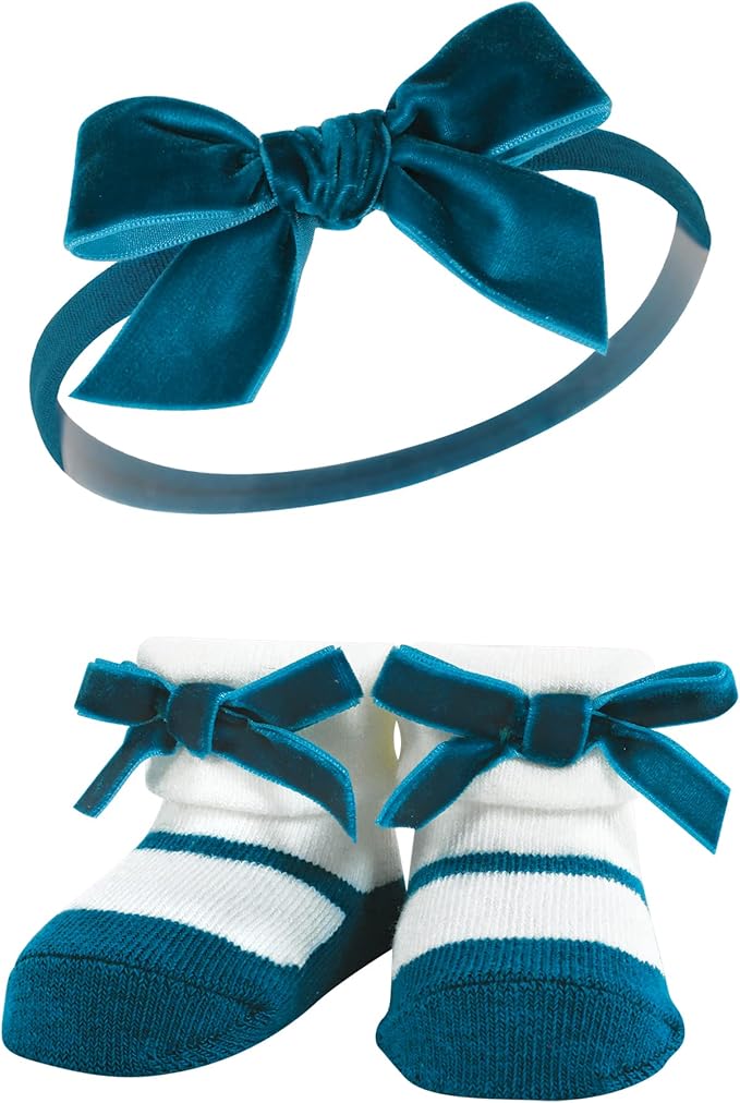 Hudson Baby Girl's Headband and Socks Giftset