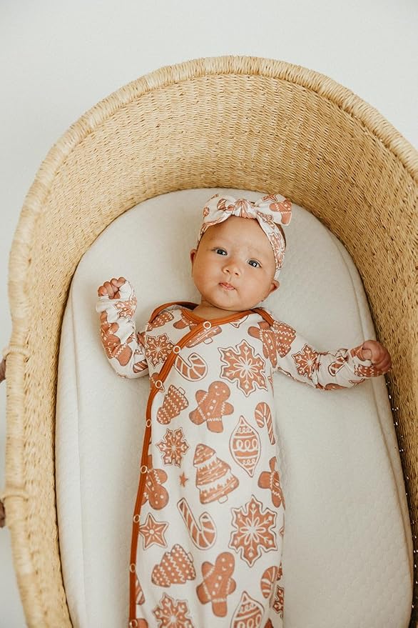 Copper Pearl Baby Stretchy Soft Knit Headband Bow 'Gingerbread' - 1 Count (Pack of 1)