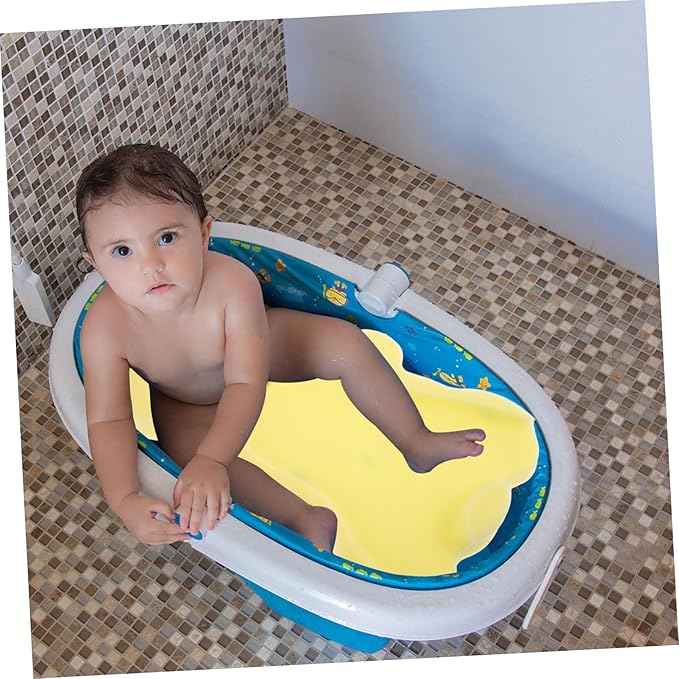 Totority Baby Bath Mat 19.29In Soft Non-Slip Sponge Cushion for Tub and Sink Newborn Bath Seat Breathable Machine Washable Infant Pad for Comfortable Bathing and Diaper Changing