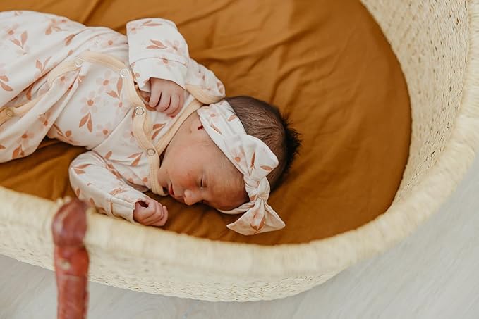 Copper Pearl Baby Bows: Stylish Headbands for Baby Girls, Premium Soft and Stretchy Baby Headbands, Perfect for Newborns, Trendy Designs - Rue