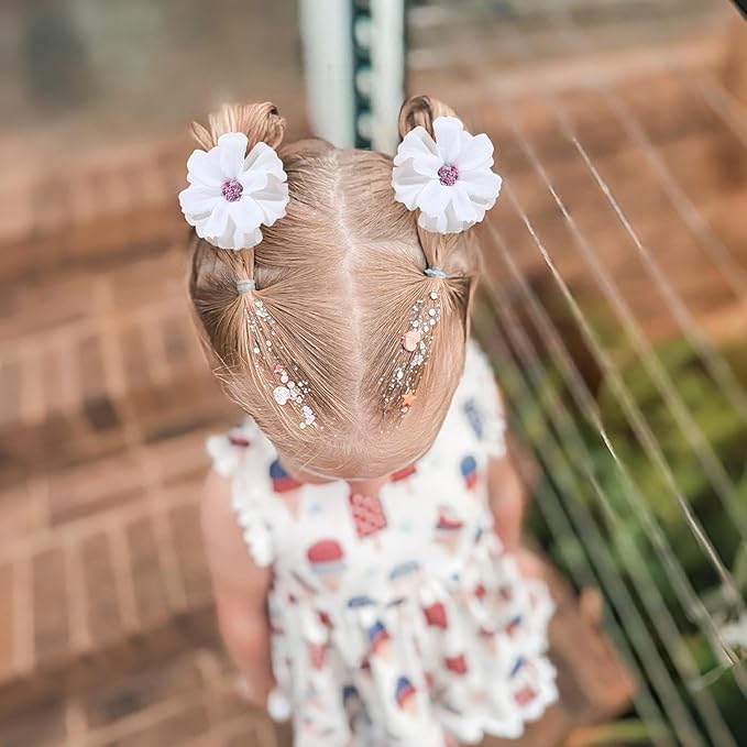 OAOLEER 40pcs 2" Flower Baby Hair Bows Clips, Flower Tiny Hair Clips Fine Baby Hair Accessories for Girls Infants Toddlers Set of 20 Pairs
