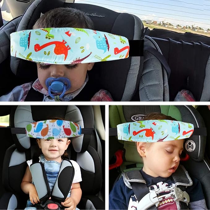 ZYNQACC 2PCS Baby Car Seat Head Support,Toddler Safety Car Seat Sleep Nap Aid Positioner Strap Belt Neck Protection Belt for Children and Kids(Pink, Blue) (Green)