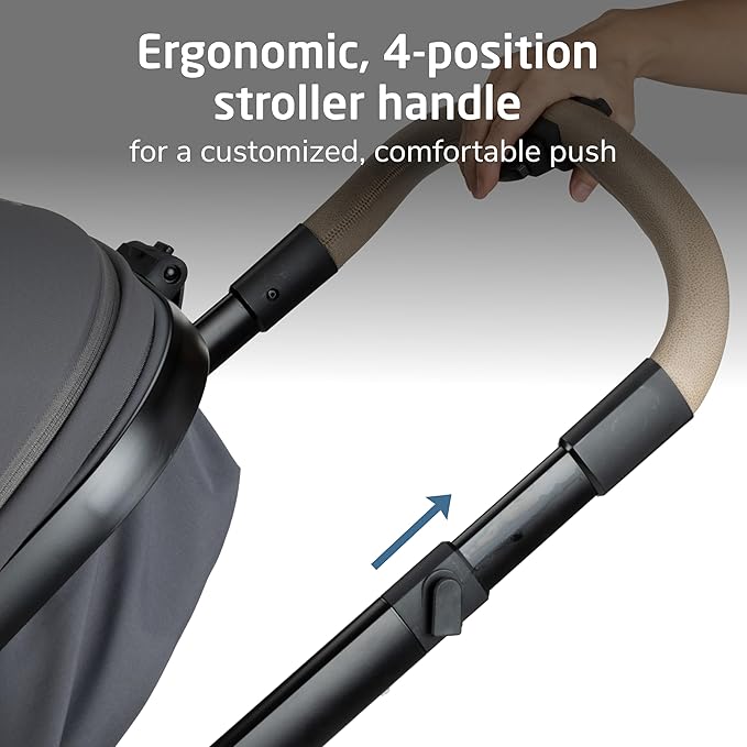 Maxi-Cosi Zelia Pro 5-in-1 Travel System with Mico Pro Infant Car Seat, Baby Stroller Combo, Reversible Seat, Large Wheels, Adjustable Handle, Newborn to Toddler, Lightweight, Sea Salt