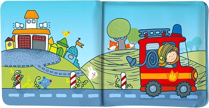 HABA Magic Color Changing Bath Book: Fire Brigade, Bath Toys for Toddlers, Water Toys for Toddlers 18-36 Months & Water Table Accessories