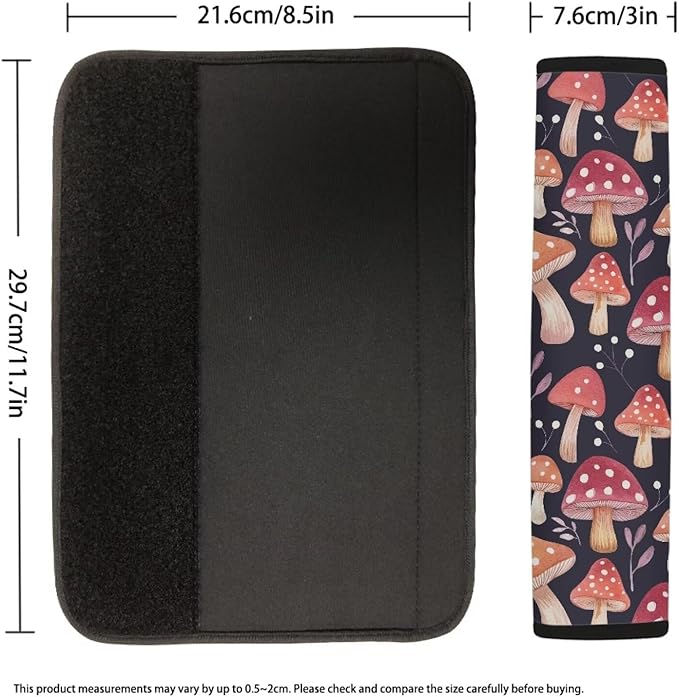 Auto Seat Belt Cover Safety Belt Protector Cushion Car Accessories Car Interior Decor Red Mushroom Pattern