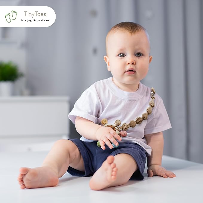 TinyToes : Baby Teething Toys for Baby Toys 0-6 Months Bpa Free + Links Antidropping | Newborn Toys | | Baby Toys 6-12 Months | Teething Relief | Teethers for Babies 3-6 Months | Baby Necessities