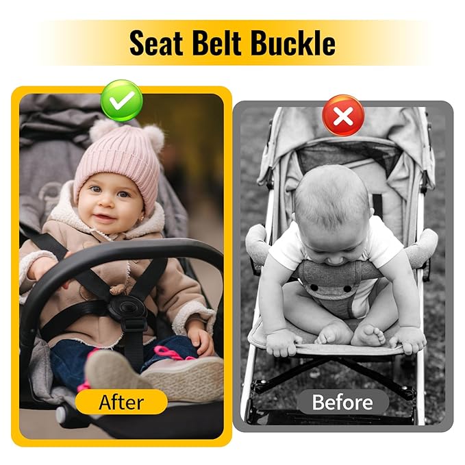 Stroller Harness Buckle Replacement Compatible with Diono Stroller & Car Seat, Safety Harness Clip for Babies, Toddlers & Kids (Buckle Only，Black 1 Pack)