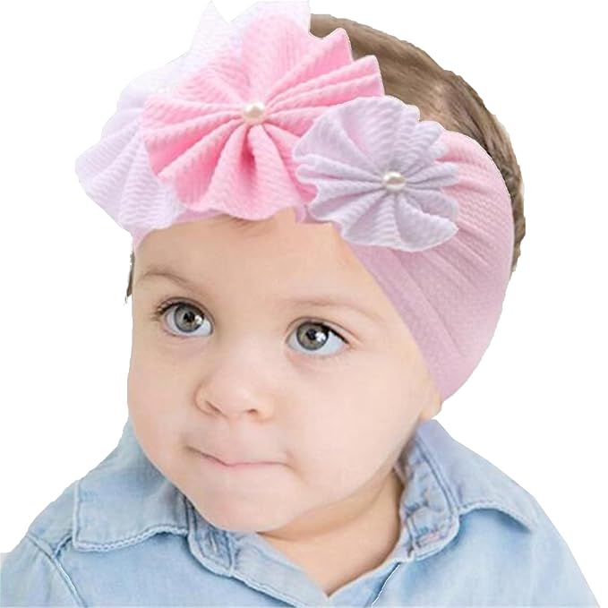 Bows for Baby Girls Headband, Newborn Bows Headbands Baby Hair Bows Hairbands Hair Accessories.(FD104-Pink)