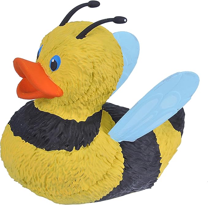 Wild Republic Rubber Duck, Bee, Gift for Kids, Great Gift for Kids and Adults, 4 inches, Bright Yellow