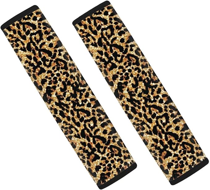Seat Belt Cover Pad for Kids 2 Pack Car Seat Shoulder Strap Pads Seat Belt Pad Cheetah Print Car Accessories Carseat Straps Covers Shoulder Strap Cushion