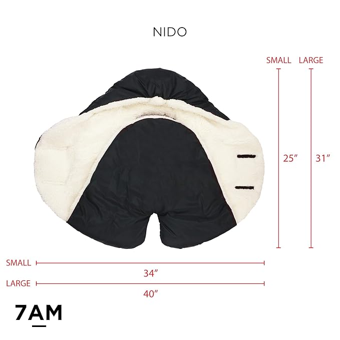 7 A.M. 7AM Enfant Nido Baby Wrap - Multifunctional Car Seat Cover for Baby Boy & Girl, Winter Stroller & Car Seat Swaddle Blankets for Babies, Micro-Fleece & Plush Lined (Small)
