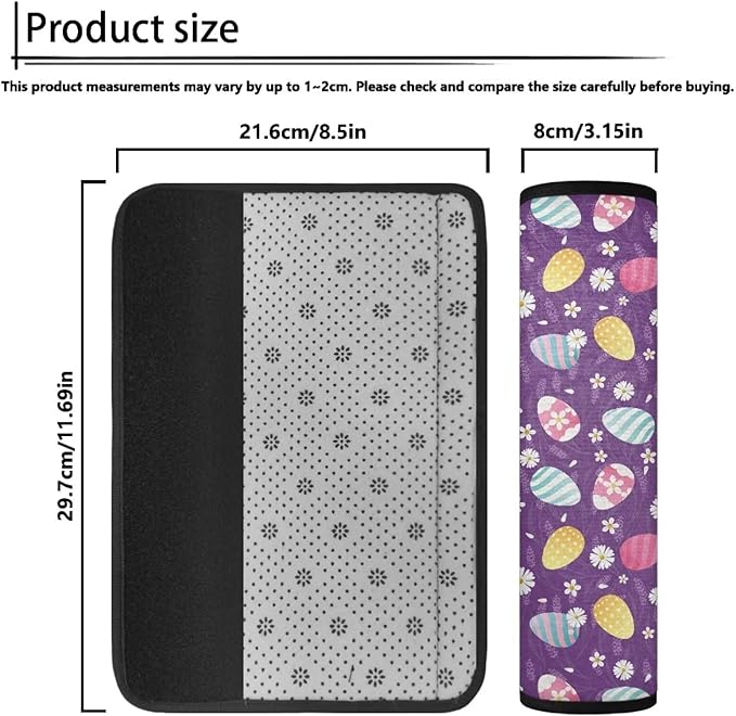 Easter 2PCS Car Safety Seat Belt Strap Shoulder Pad Safety Pads Egg Shoulder Strap Protectors Daisies Seatbelt Covers Comfort Car Auto Accessories for Cars Trucks Vans Great Gifts