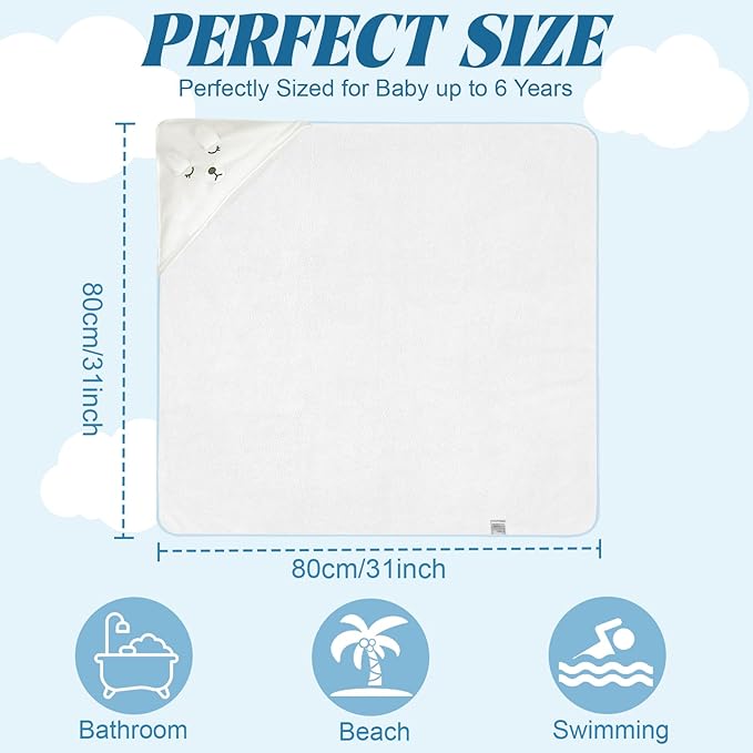 4Pack Baby Hooded Towels, Soft Absorbent Baby Towels for Newborns Toddlers, Ultra-Soft Toddler Bath Towels