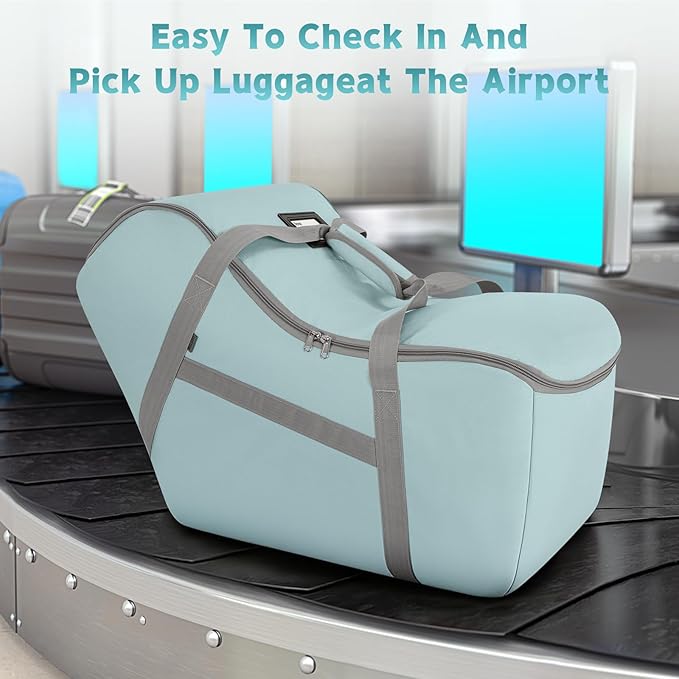 Padded Car Seat Bag Compatible with Most Nuna Pipa Car Seats UPPAbaby MESA V2 without Base & Chicco KeyFit 30 and Base, Car Seat Travel Bag for Airplanes, Light Cyan