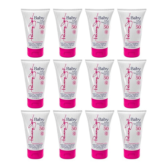 Panama Jack Baby Sunscreen Lotion - SPF 50, Broad Spectrum UVA/UVB Protection, Hypoallergenic, PABA, Paraben, Gluten & Cruelty Free, 3 FL OZ (Pack of 12)