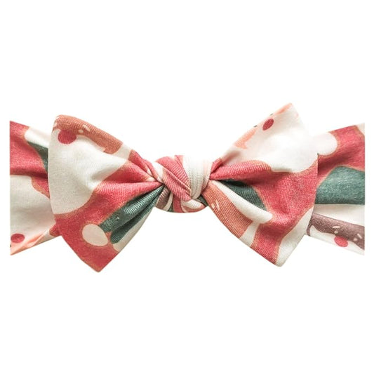 Copper Pearl Baby Stretchy Soft Knit Headband Bow Claus