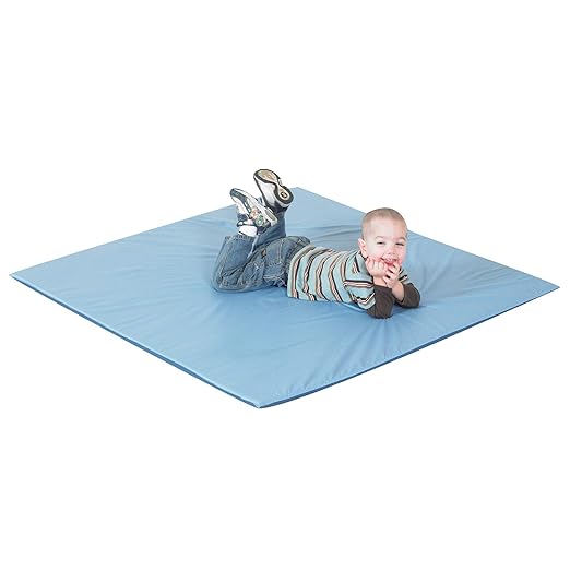 Children's Factory Two-Tone Activity Play Mat for Girls/Boys, Floor Mats for Kids/Baby/Infant, Ideal in Homeschool/Classroom, Deep Water/Sky Blue