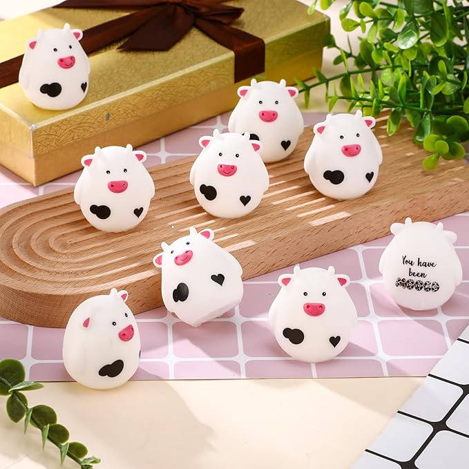 Cholemy 50 Set Moo Cows Mini Cute Rubber Cow Graduation Car Gift Bulk You Have Been Mooed Funny for Game Figurines Car Interior Accessories Gift for SUV Women Men